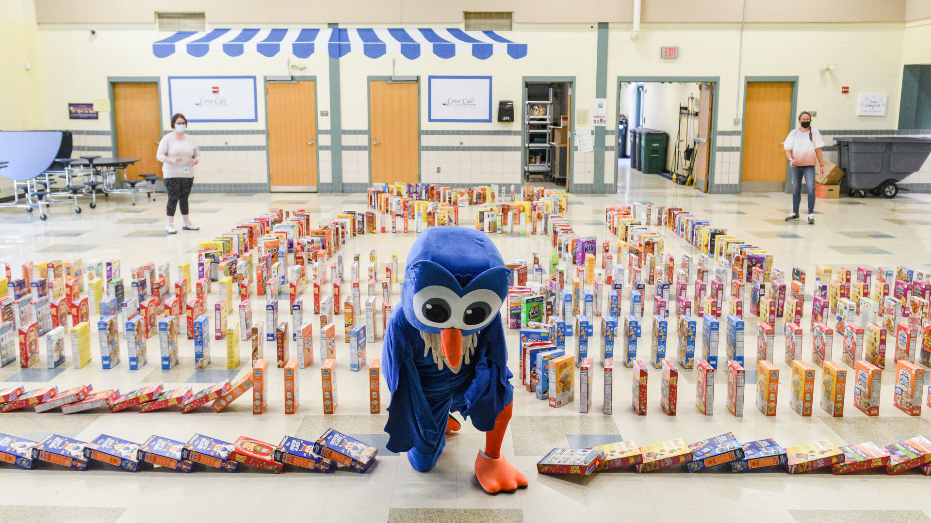 Cereal Box Domino Challenge at the Cove Elementary School